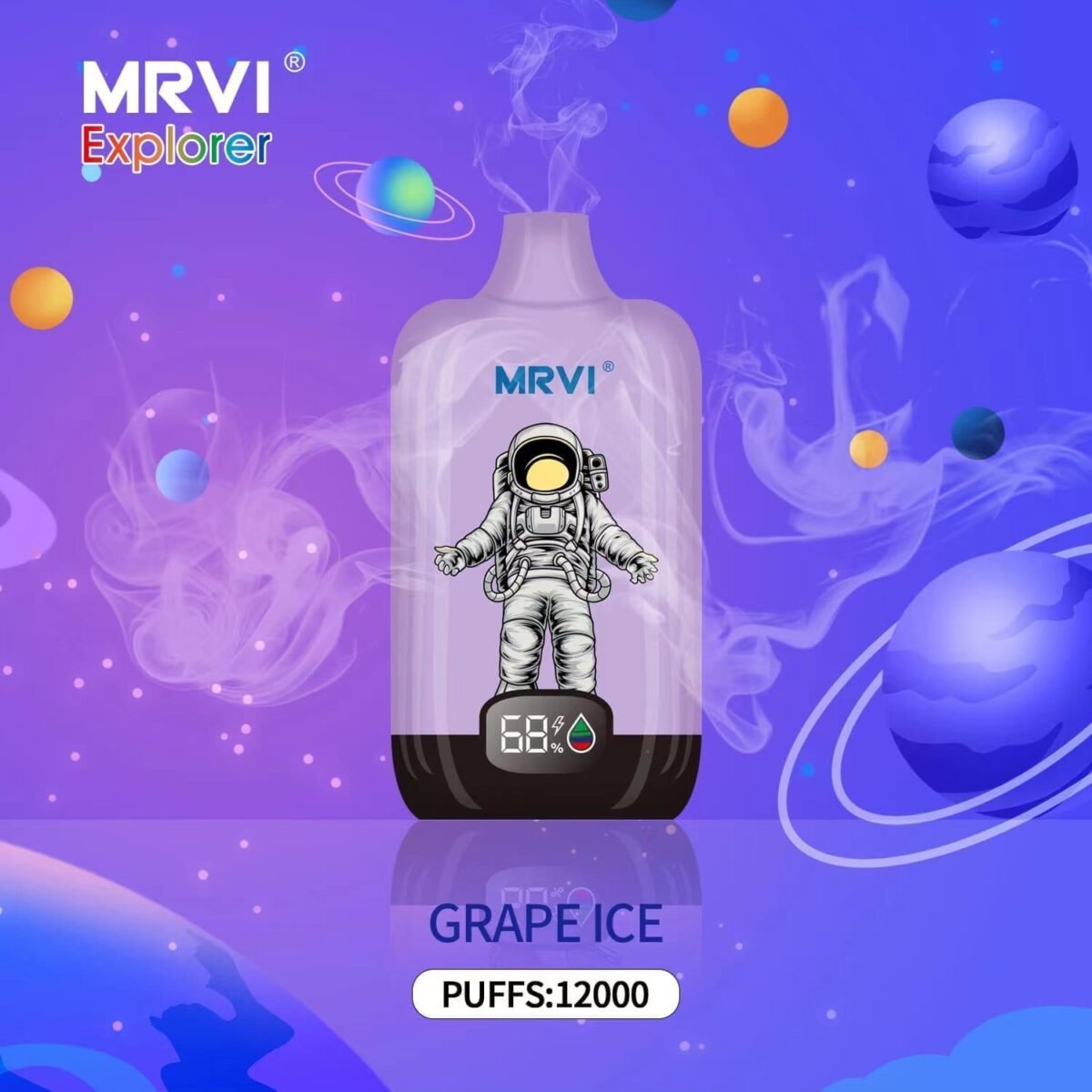 Alternative view of MRVI Explorer 12000 Puffs | 0%-5% nicotine, 22mL, 650mAh, power display, bulk vape