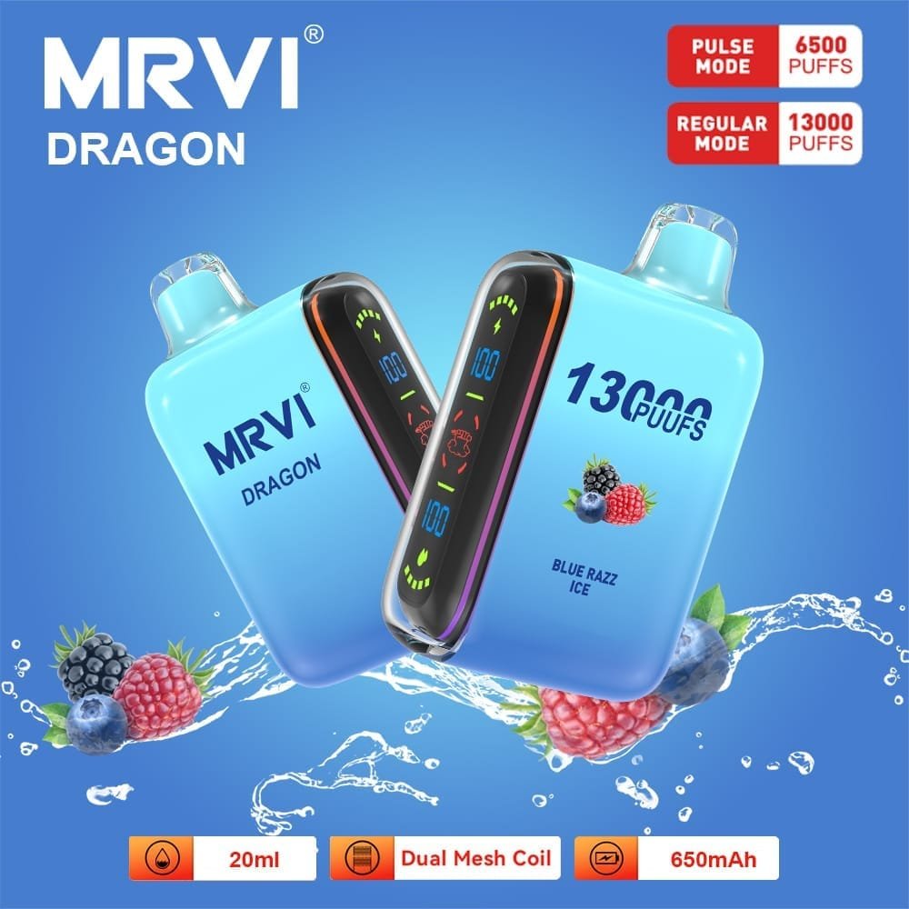 Alternative view of MRVI Dragon 13000 Puffs | 2%-5% nicotine, 20mL, dual mesh, dual mode, bulk vape