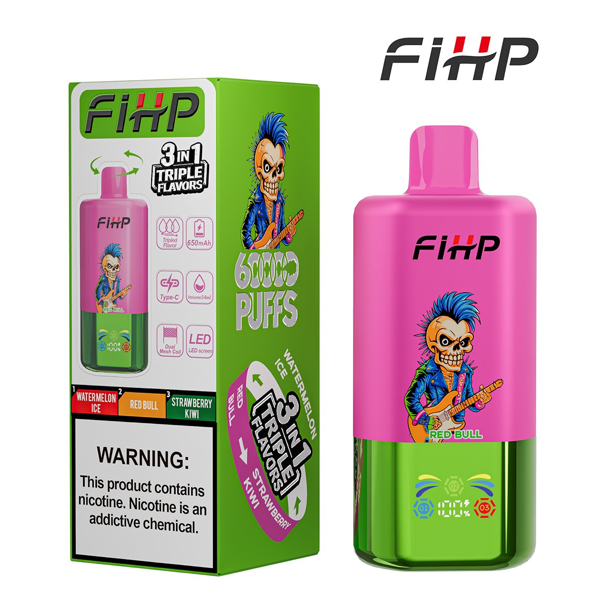 FIHP 60K Triple 3-in-1 | 60000 puffs triple flavor disposable vape wholesale - Image 3