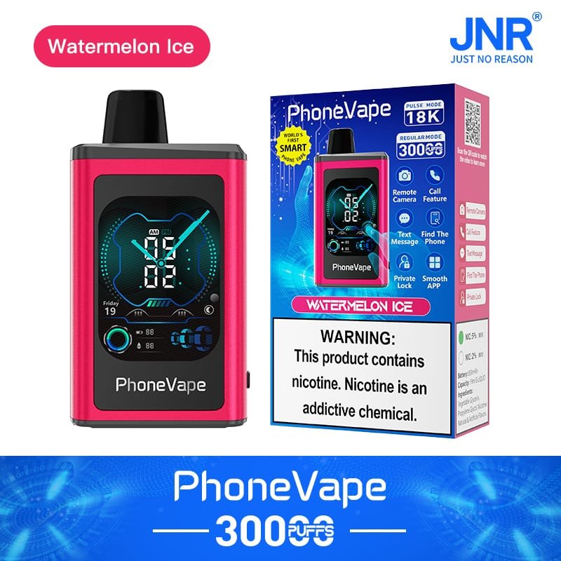 JNR Phone Vape 30000 Puffs | 2% nicotine, 19mL, touchscreen, airflow control, smart