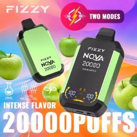 Fizzy Nova 20000 Puffs | dual mesh coil, LCD screen, rechargeable disposable vape bulk & wholesale