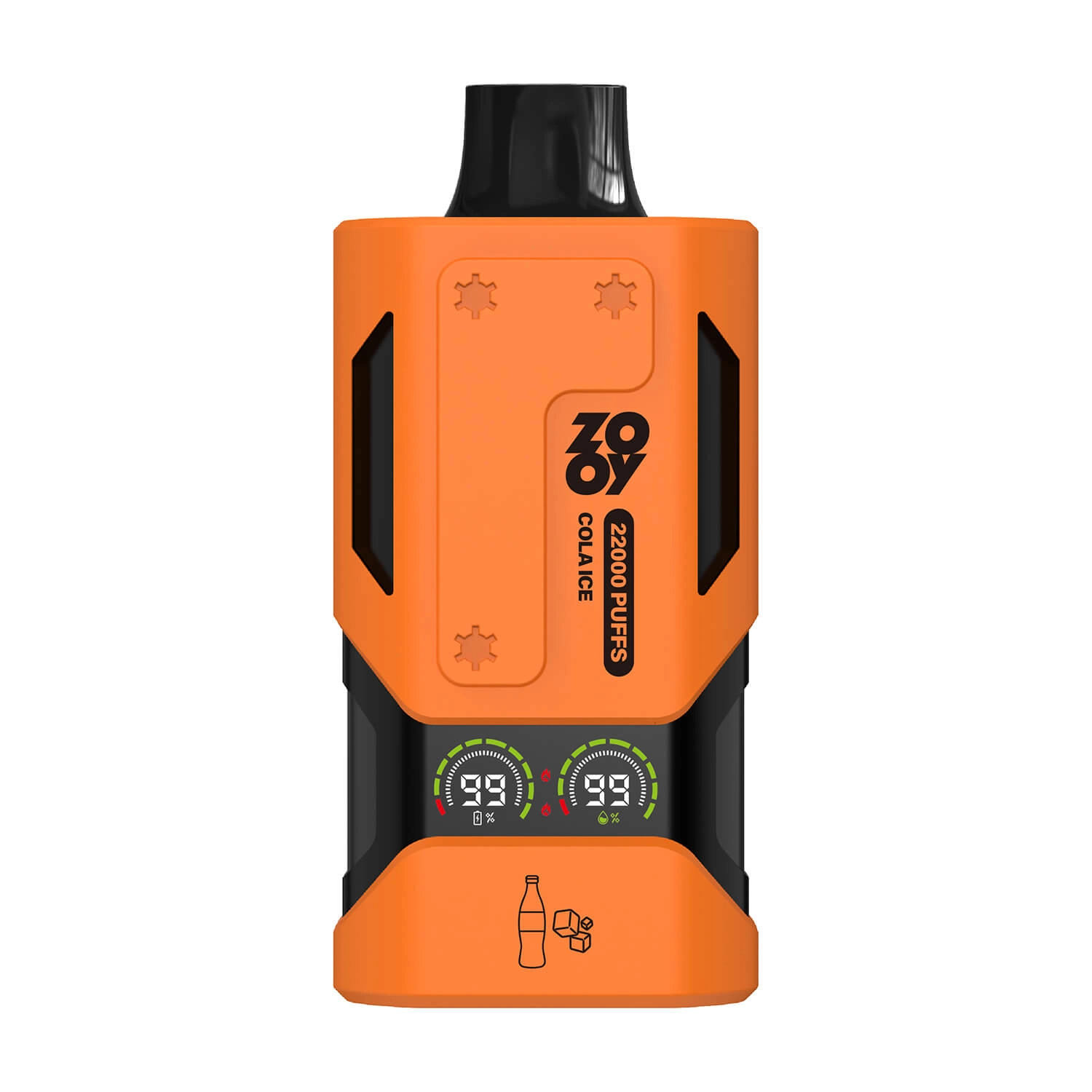 ZOOY 22000 Puffs Cola Ice Disposable Vape, Orange Dual Mesh Coil E-Cigarette with Smart Screen