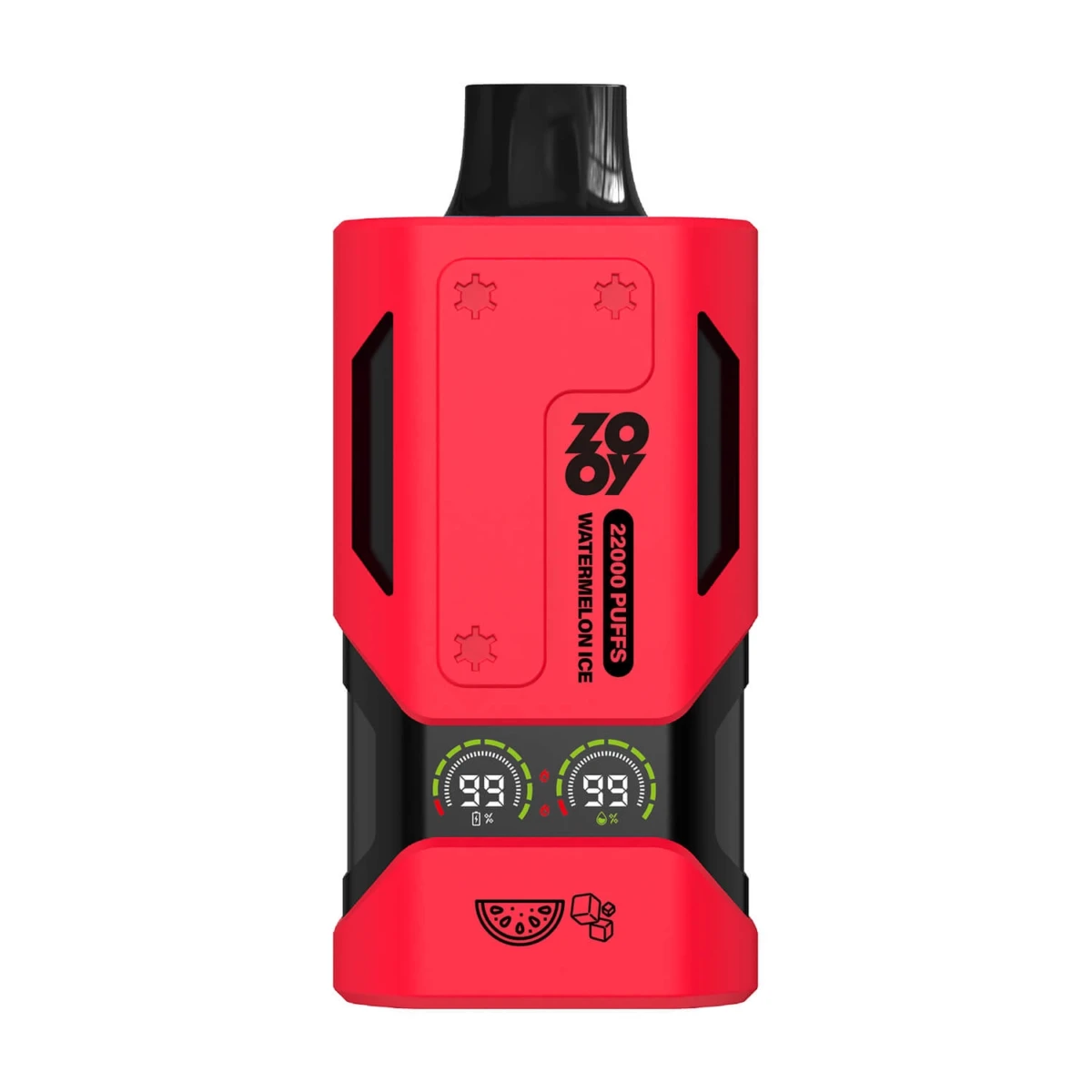 ZOOY 22000 Puffs Watermelon Ice Disposable Vape, Red Dual Mesh Coil Vape Pen with Smart Screen