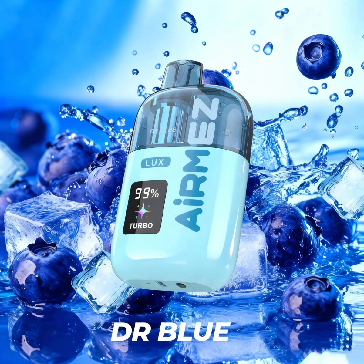 AIRMEZ LUX Disposable Vape Dr Blue Flavor, Dual Mode LUX/TURBO, Smart LED Display, Type-C Rechargeable, Bulk Vape Wholesale