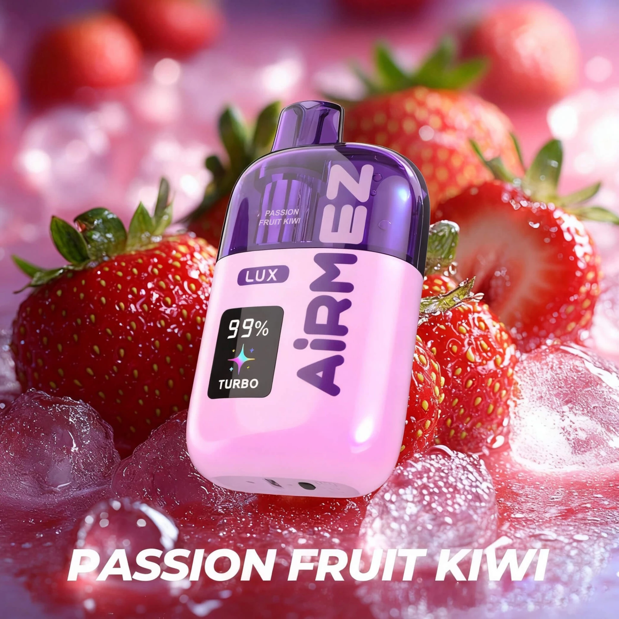AIRMEZ LUX Disposable Vape Passion Fruit Kiwi Flavor, Dual Mode LUX/TURBO, Smart LED Display, Type-C Rechargeable, Bulk Wholesale