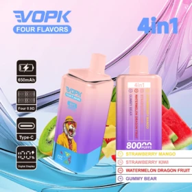 VOPK Four Tastes 80K Puffs 4-in-1 Rechargeable Disposable Vape LED Screen Wholesale Europe