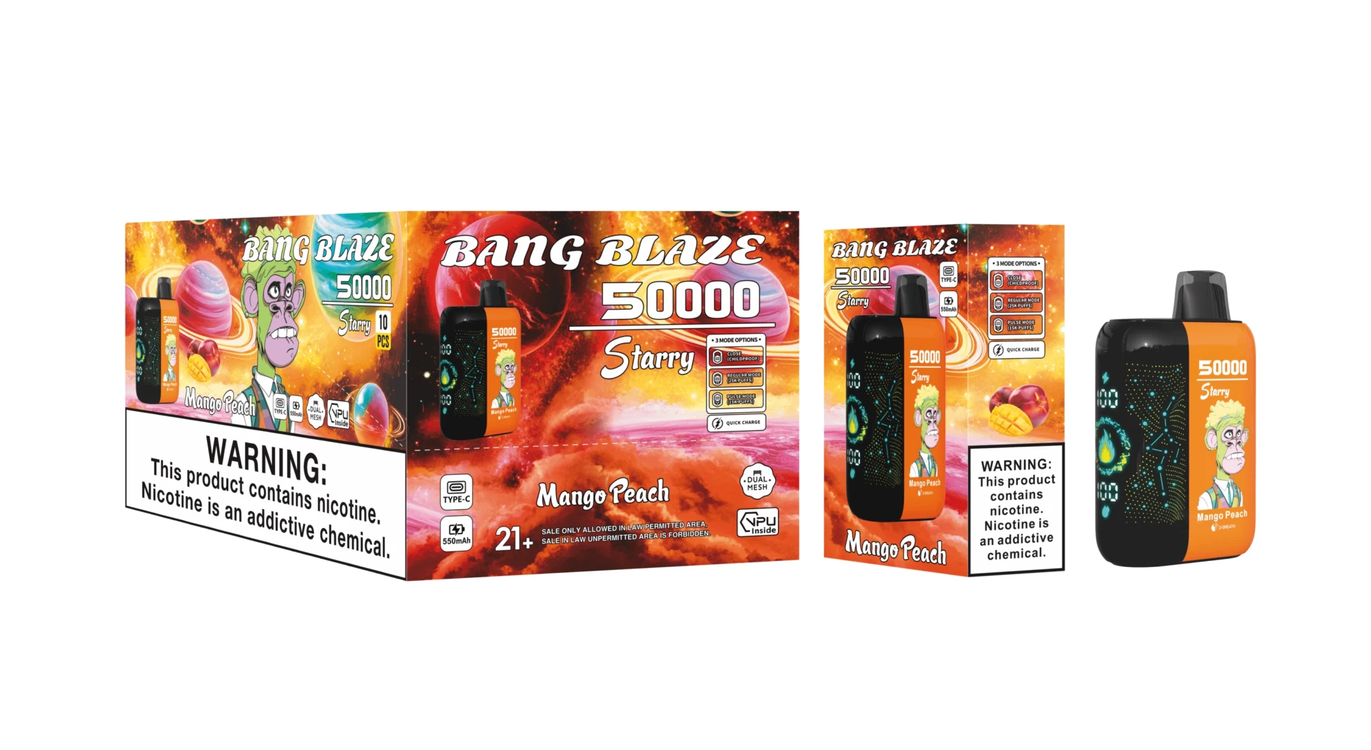 Bang Blaze 50000 Starry Mango Peach disposable vape, wholesale, 50k puffs