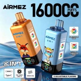 Airmez Fox 160k  Puff 160000 Vaper Bottle Disposable Vape and Cigarettes Car Merrymi Vape Pen EU Warehouse Electric Cigarette