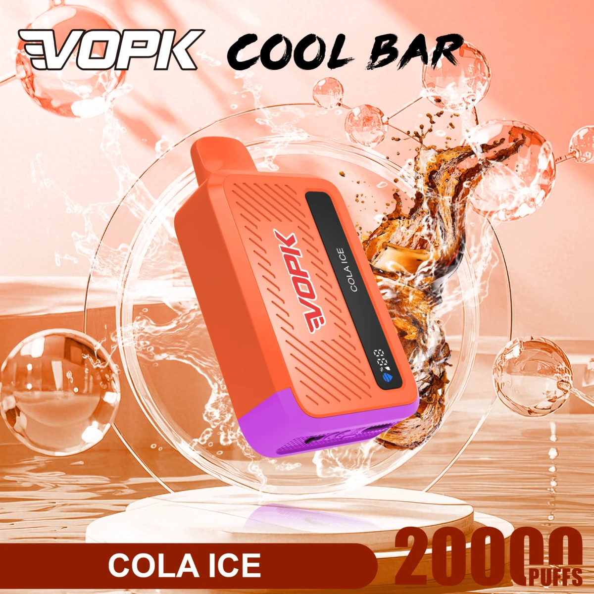 VOPK Cool Bar 20000 Puffs Disposable Vape Cola Ice Flavor, 2% 5% Nicotine Rechargeable Vape