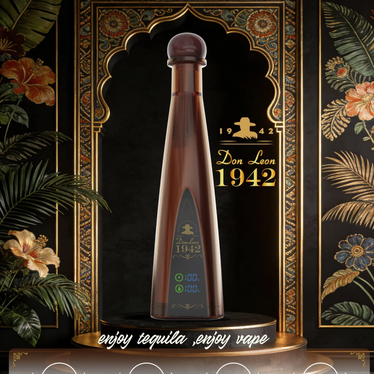 Don Leon 1942 tequila 30000 puffs disposable vape, tequila bottle design, 24ml e-liquid 2% nicotine 650mAh rechargeable, luxury vape bulk wholesale