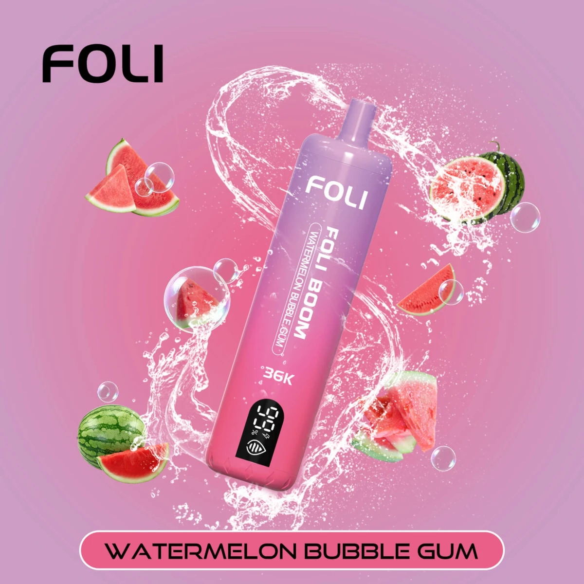 FOLI BOOM 36K Watermelon Bubble Gum Disposable Vape | 36000 Puffs Rechargeable Vape Wholesale