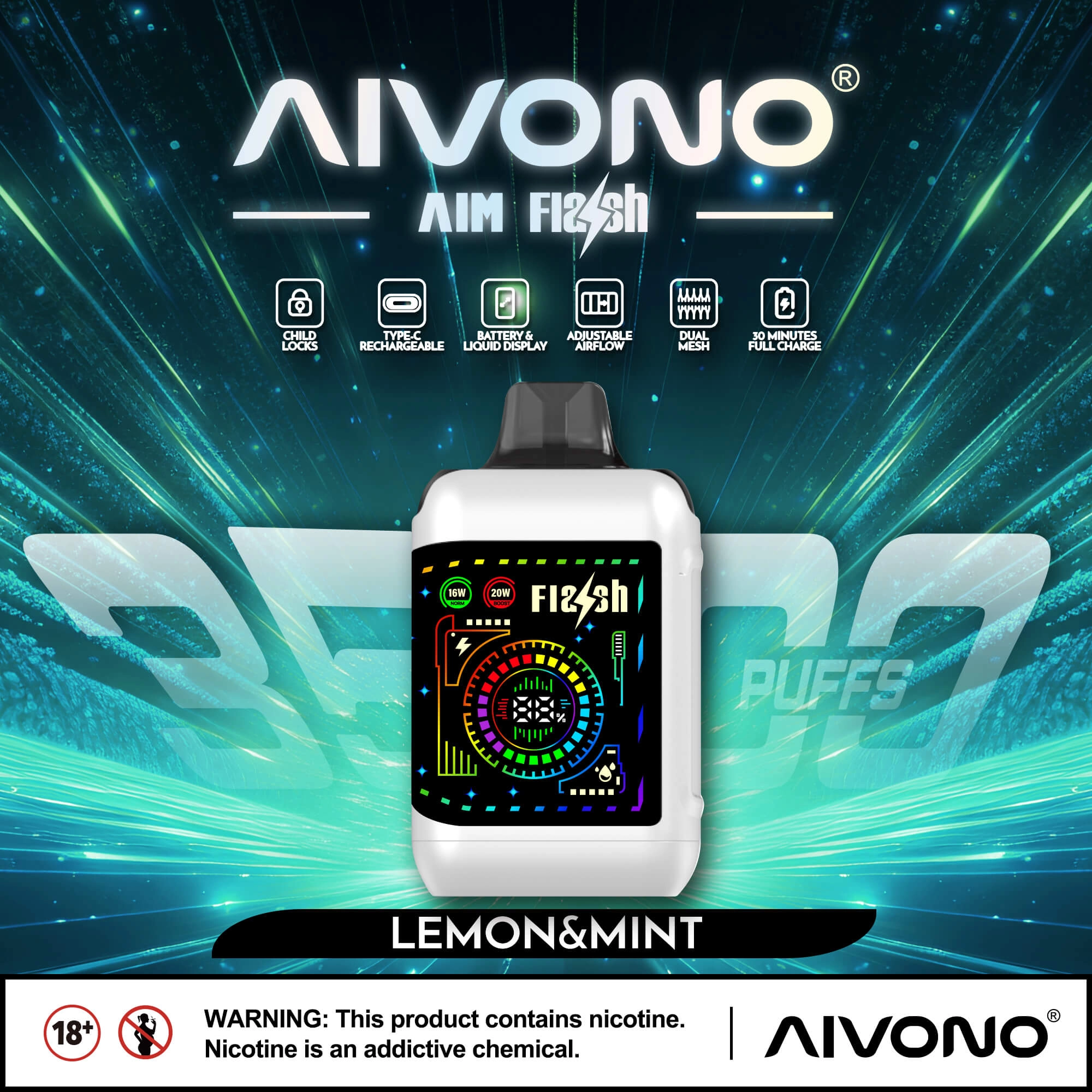 AIVONO FLASH 35000 Puffs Disposable Vape Wholesale - Image 6