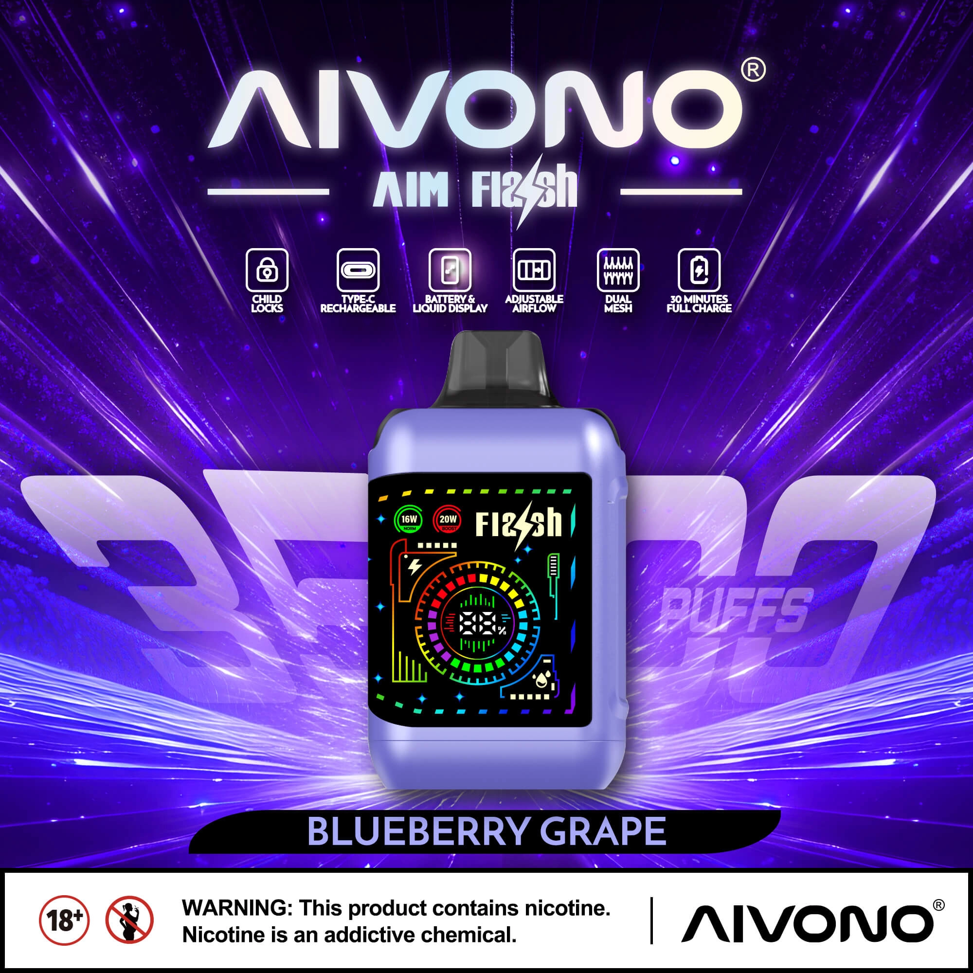 AIVONO FLASH 35000 Puffs Disposable Vape Wholesale - Image 4