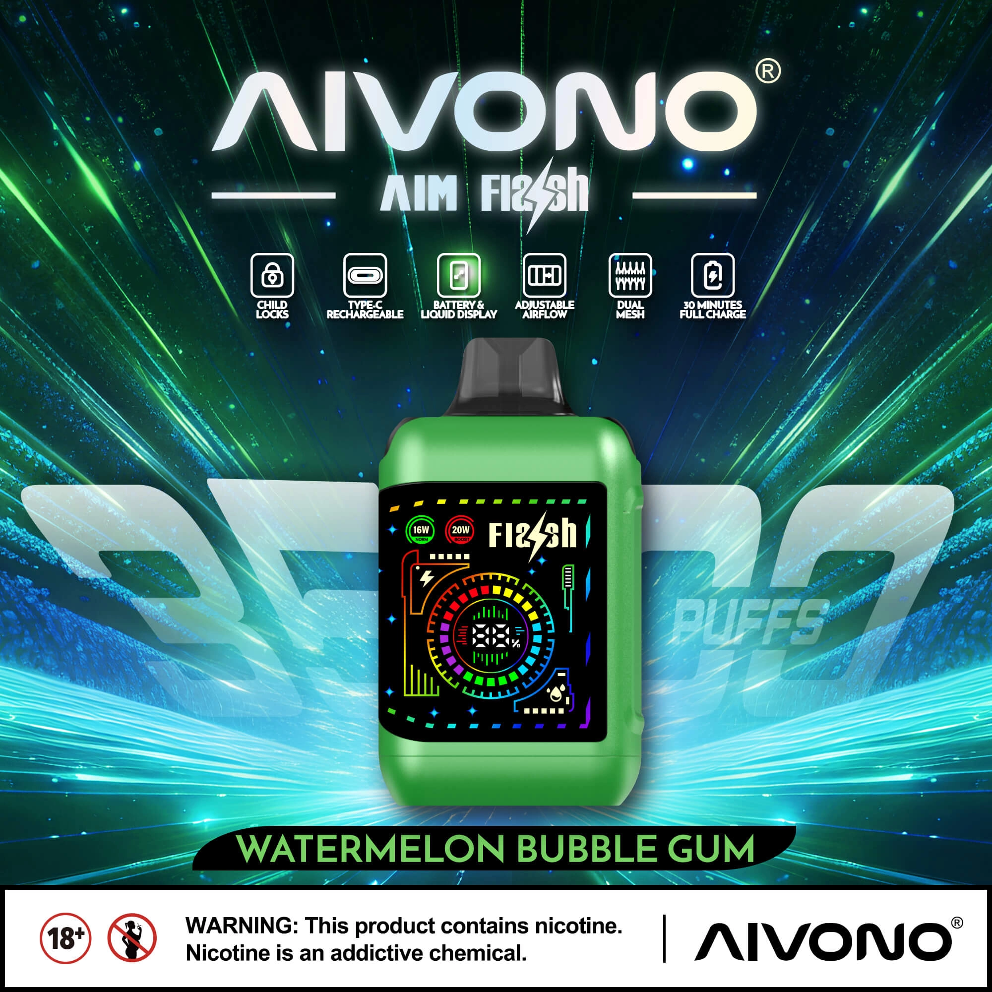 AIVONO FLASH 35000 Puffs Disposable Vape Wholesale - Image 3