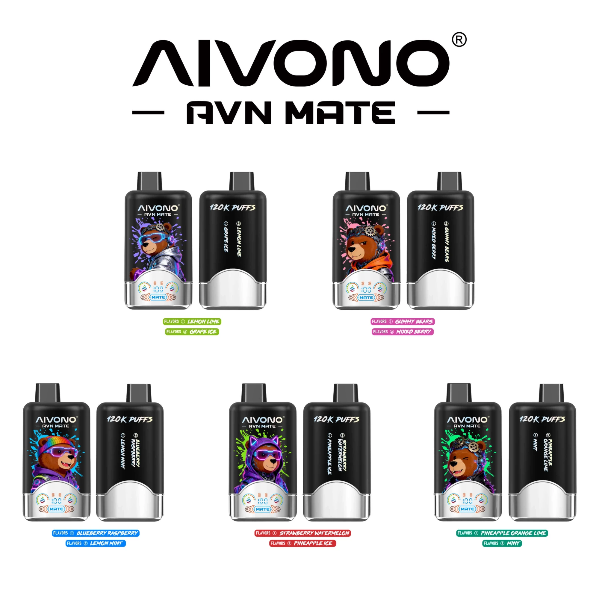 AIVONO AVN MATE 120000 Puffs Disposable Vapes 2 In 1 Taste Wholesale Bulk Buy 120K Smart Screen - Image 9