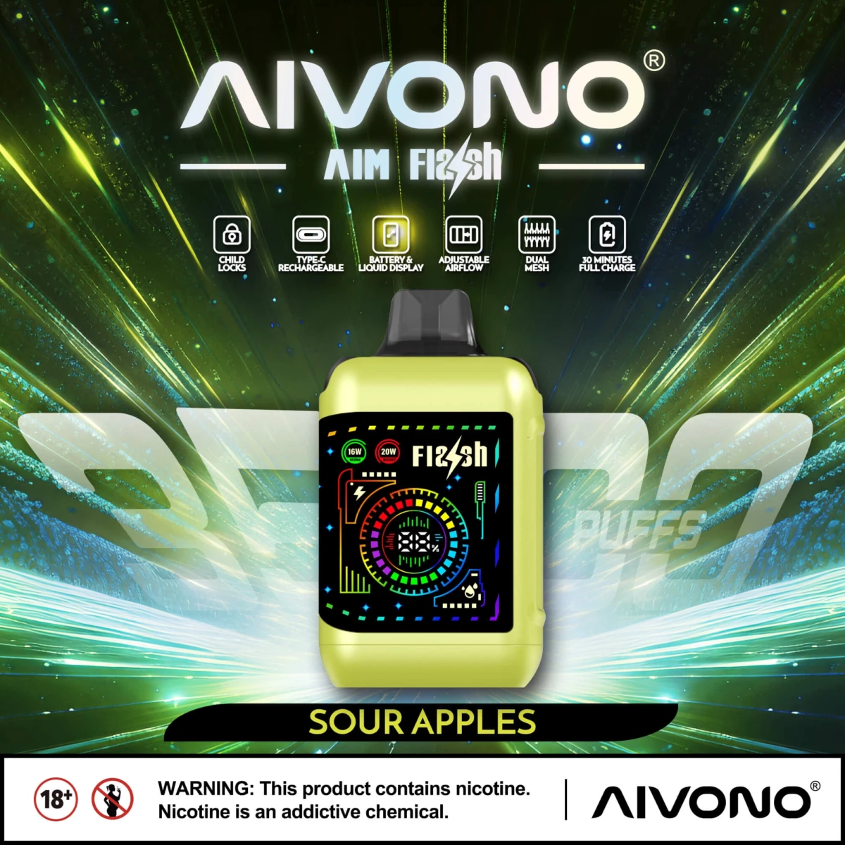 Alternative view of AIVONO FLASH 35000 Puffs Disposable Vape Wholesale