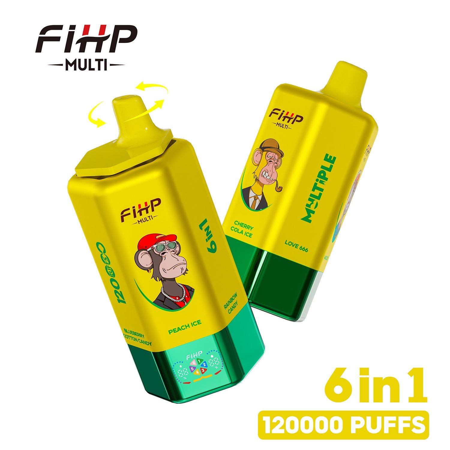 FIHP 120K 6-in-1 120000 Puffs | led screen multi-flavor 64ml high puff count bulk disposable vape - Image 11