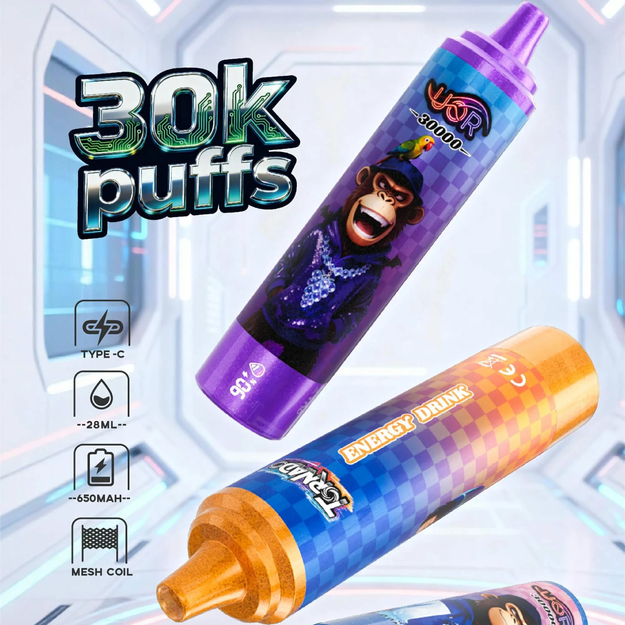 UOR Tornado 30000 Disposable Vape Tech Specs Promo Ad