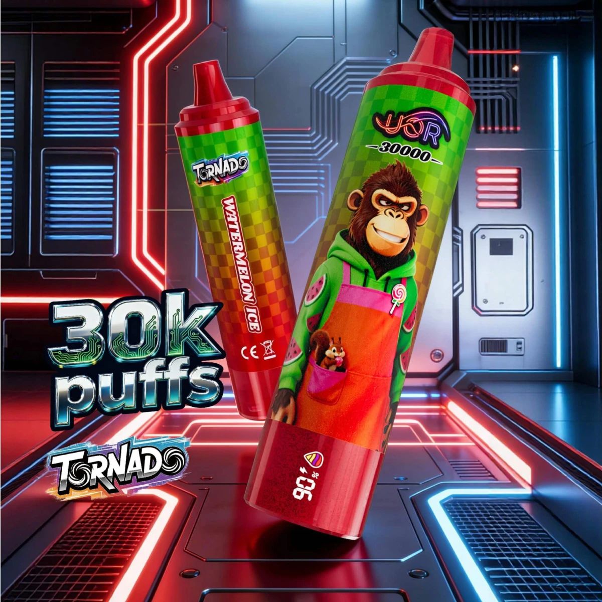 Alt Text: UOR Tornado 30000 Watermelon Ice Disposable Vape Promo