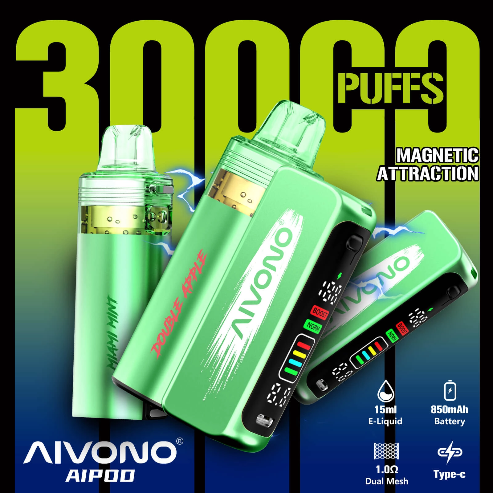 AIVONO AIM AIPOD KIT 30000 PUFFS 10 FLAVORS VAPE WHOLESALE FACTORY DISPOSABLE E-CIGARETTE VAPER - Image 3