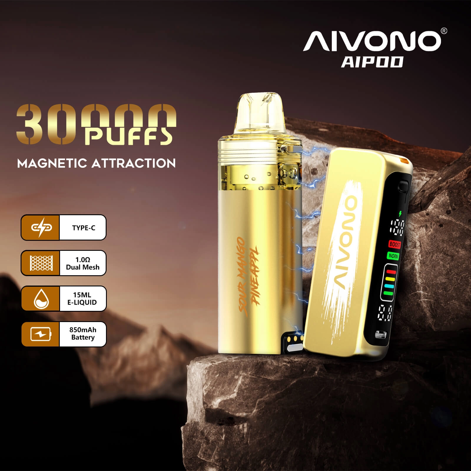 AIVONO AIM AIPOD KIT 30000 PUFFS 10 FLAVORS VAPE WHOLESALE FACTORY DISPOSABLE E-CIGARETTE VAPER - Image 4
