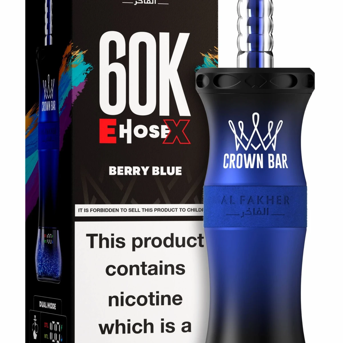Al Fakher Crown Bar 60K E-Hose X Berry Blue Disposable Hookah Vape