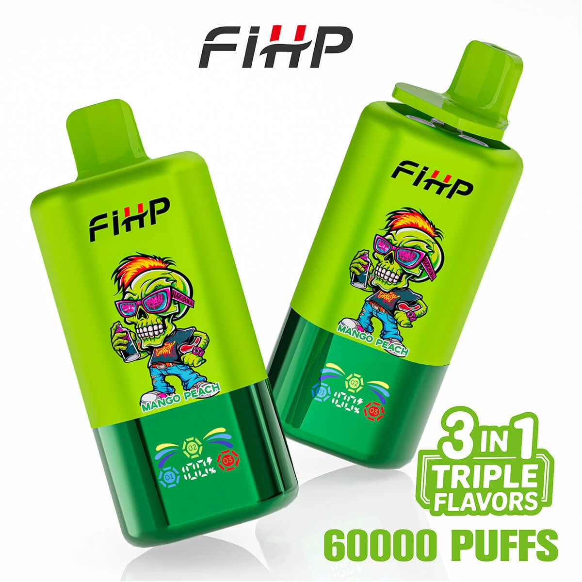 Otra perspectiva sobre FiHP 60000 Puffs 3in1 Triple Flavor Vape