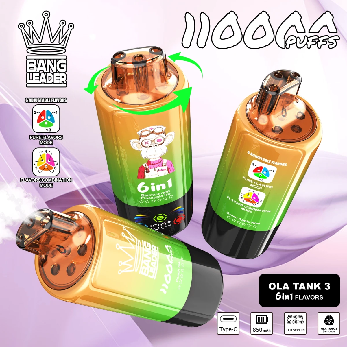 Alternative view of Bang Leader 110000 110k Puffs 6 in 1 Flavors Disposable Vape