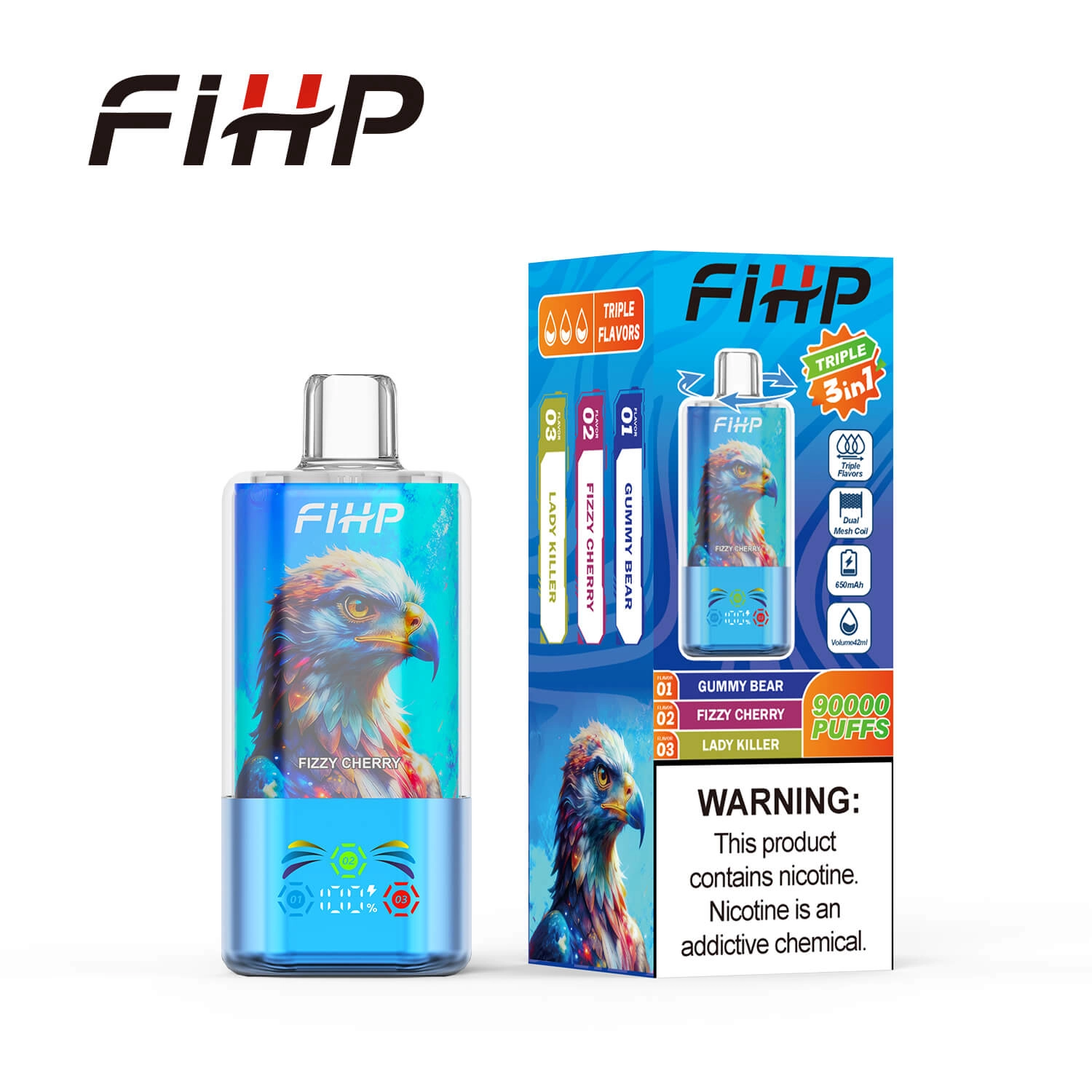 FIHP 3in1 90K Puffs Disposable Vape Wholesale 90000 Puffs - Image 9