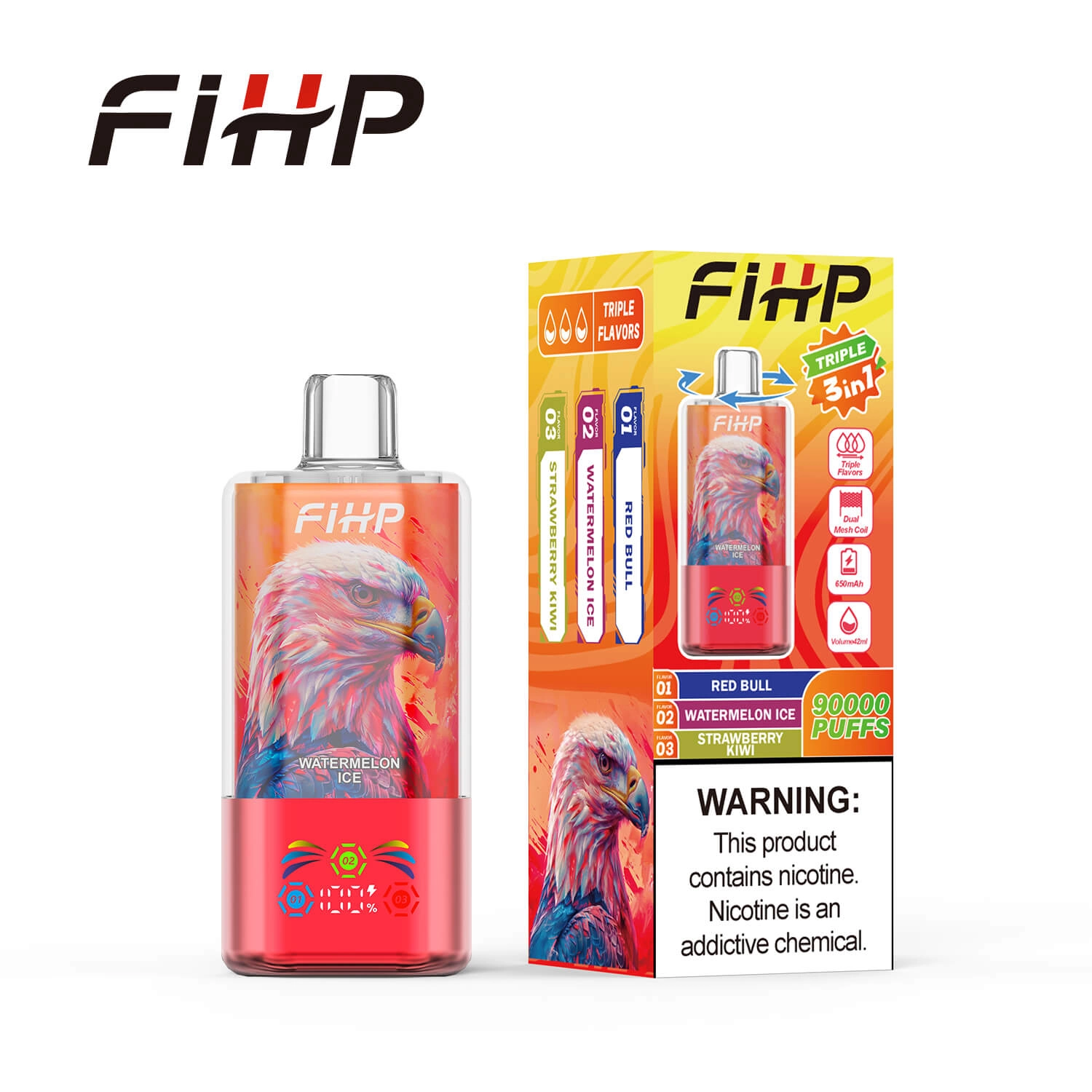 FIHP 3in1 90K Puffs Disposable Vape Wholesale 90000 Puffs - Image 6