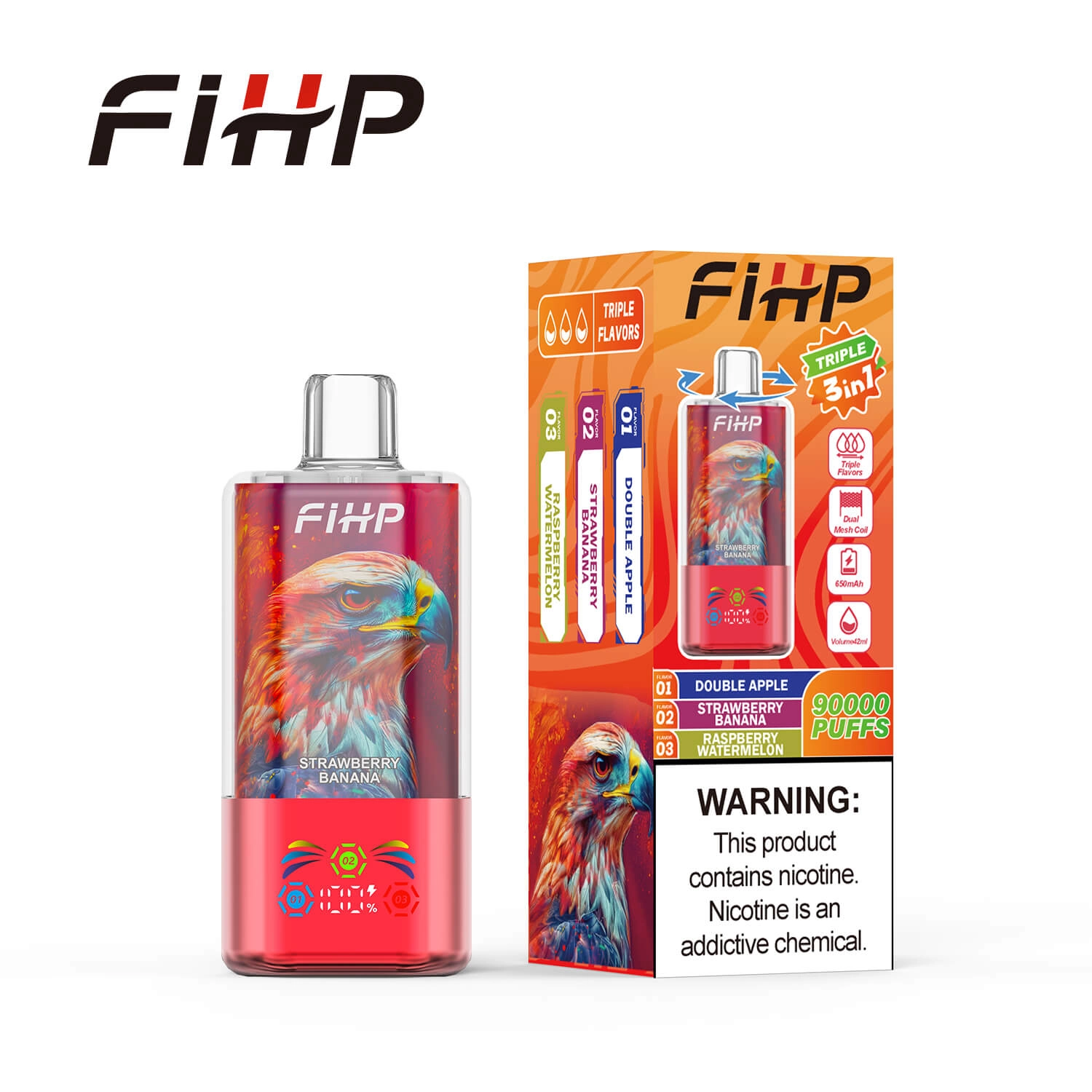 FIHP 3in1 90K Puffs Disposable Vape Wholesale 90000 Puffs - Image 5