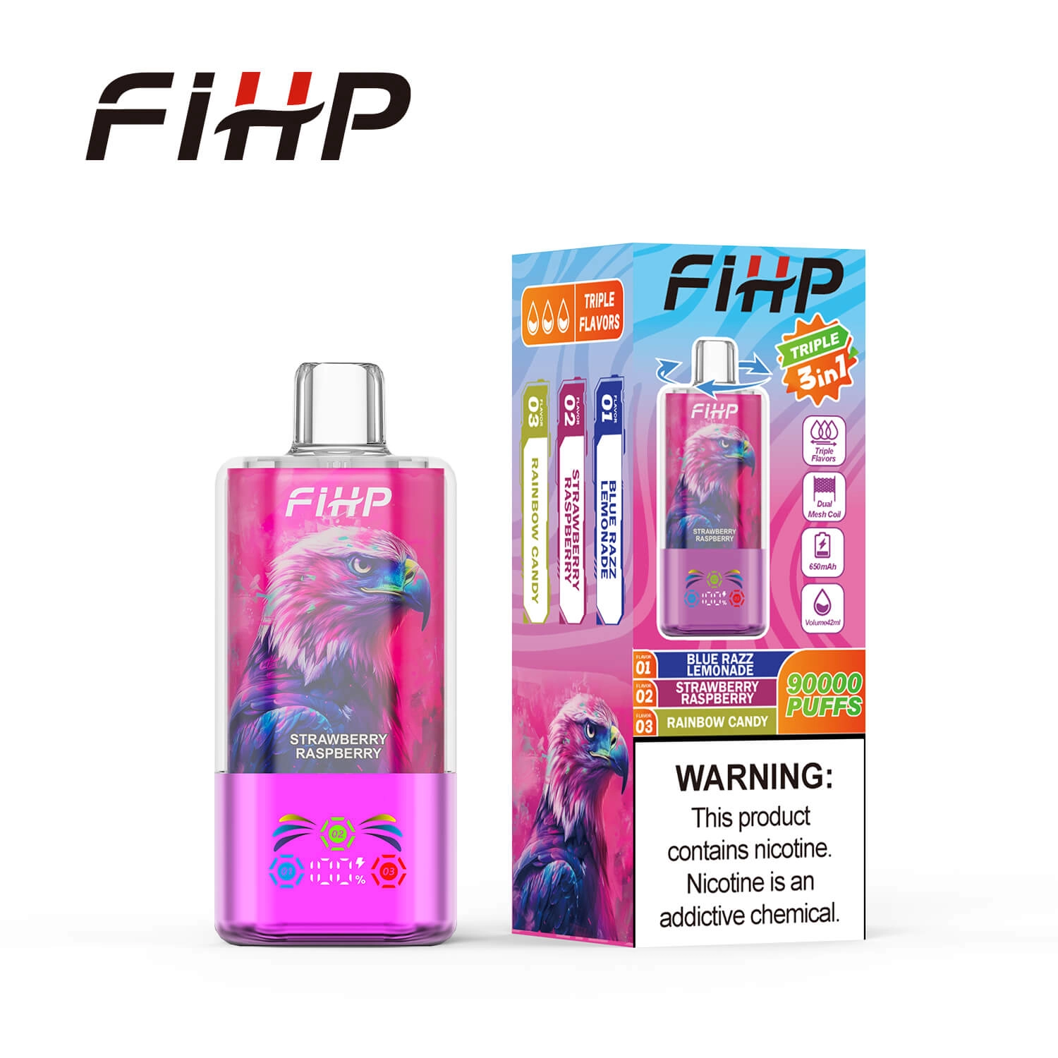 FIHP 3in1 90K Puffs Disposable Vape Wholesale 90000 Puffs - Image 12