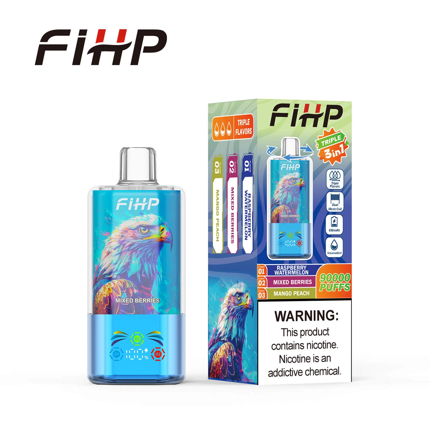 FIHP 3in1 90K Puffs Disposable Vape Wholesale 90000 Puffs - Image 11