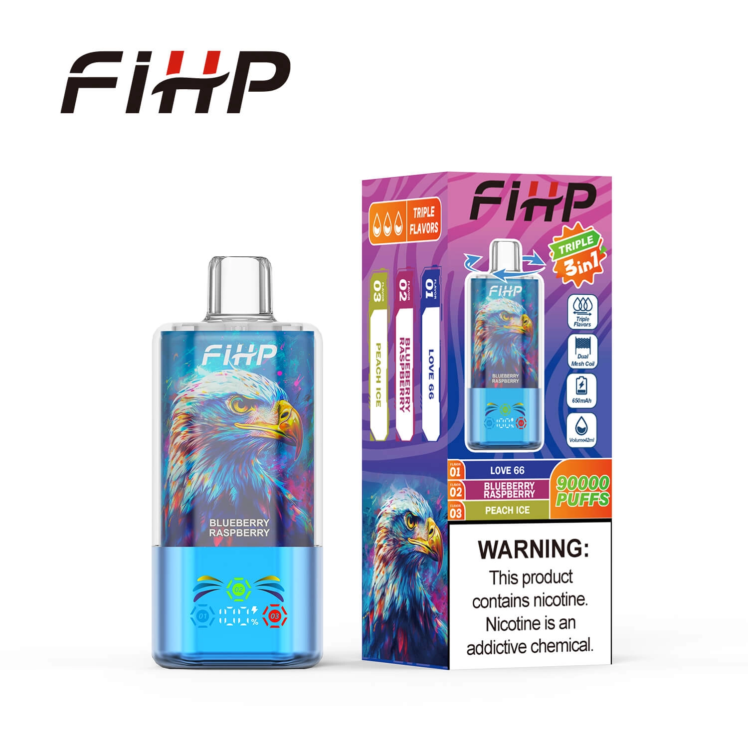 FIHP 3in1 90K Puffs Disposable Vape Wholesale 90000 Puffs - Image 10