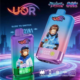 UOR Twins 80000 80k Puffs Double Flavor Disposable Vape 2% 5% Nicotines 10Tastes Smart Screen Display Vape Factory Direct
