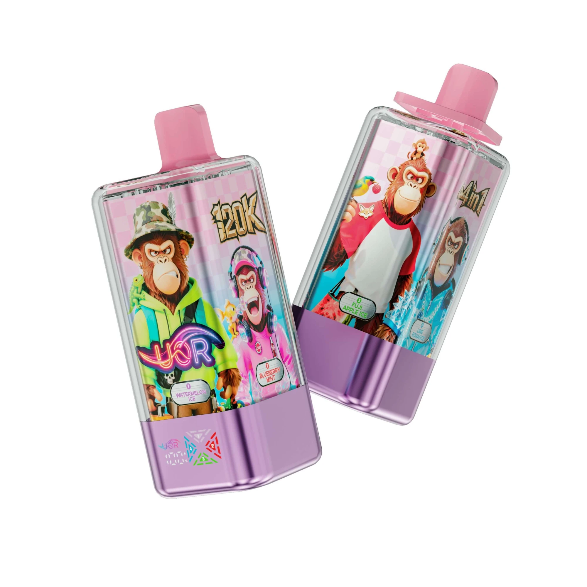 UOR 4 in 1 120K vape Watermelon Ice, Blueberry Mint, Fuji Apple Ice flavors, 64ml, 650mAh Type-C rechargeable for bulk ordersDescription: UOR 4 in 1 120K disposable vape features Wat