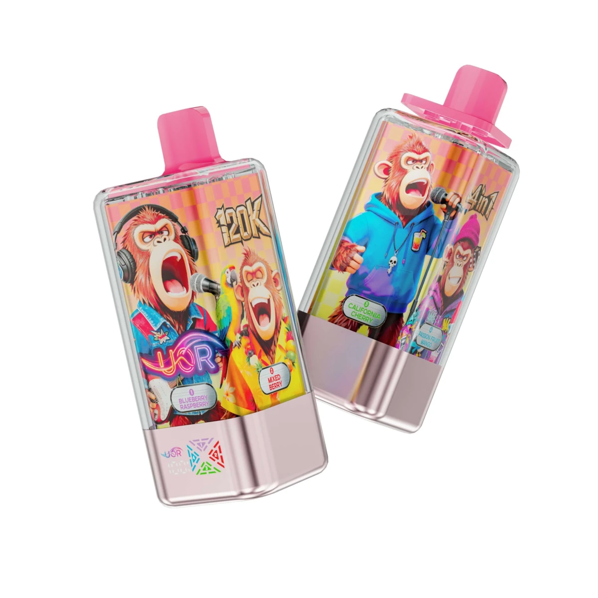 UOR 4 in 1 120K Disposable Vape Blueberry Raspberry Mixed Berry California Cherry Strawberry Mango 4 Flavors