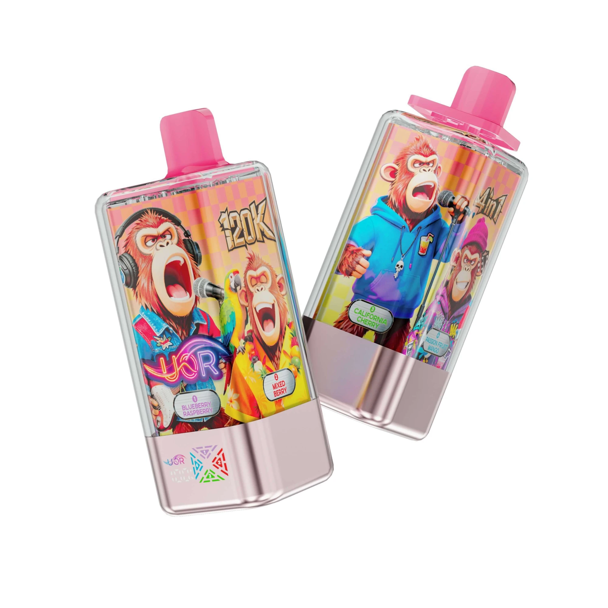 UOR 4 in 1 120K Disposable Vape Blueberry Raspberry Mixed Berry California Cherry Strawberry Mango 4 Flavors