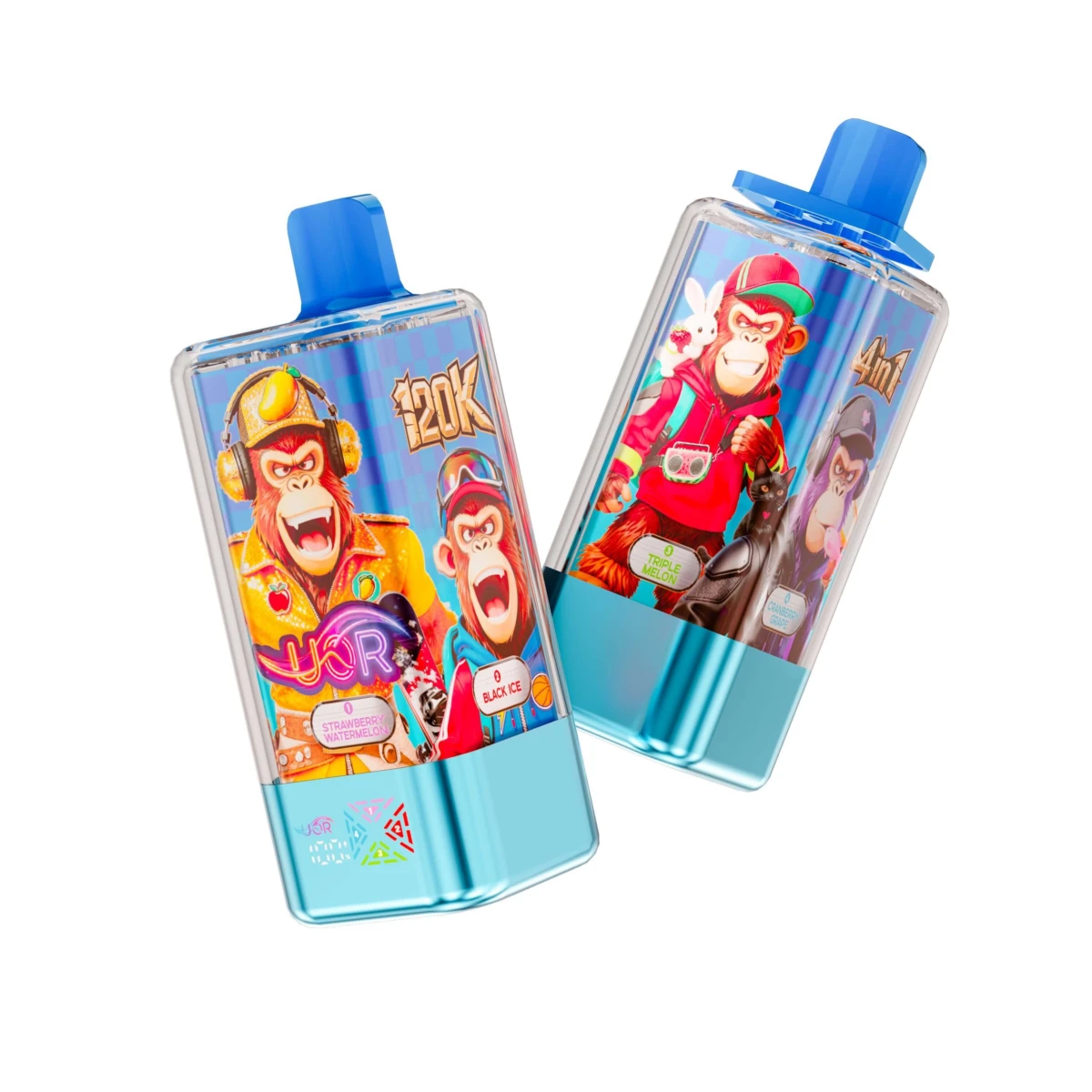 UOR 4 in 1 120K Disposable Vape Strawberry Watermelon Black Ice Triple Melon 4 Flavors
