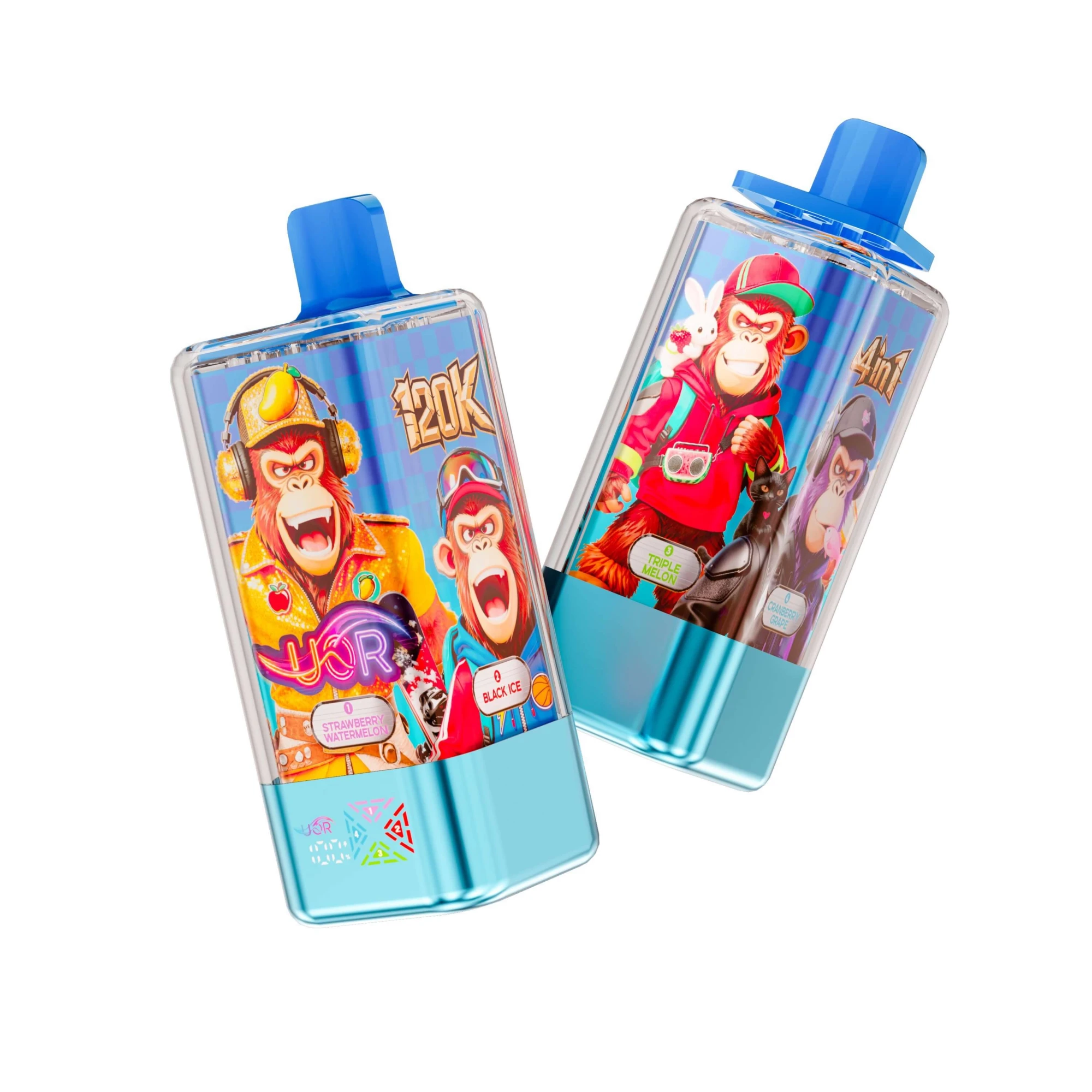 UOR 4 in 1 120K Disposable Vape Strawberry Watermelon Black Ice Triple Melon 4 Flavors